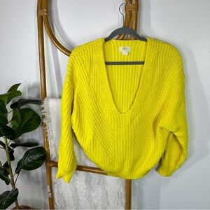 Anthropologie Maeve Yellow Knit Sweater sz M